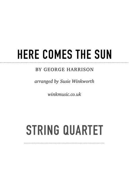 Here Comes The Sun (arr. Susie Winkworth winkmusic.co.uk)