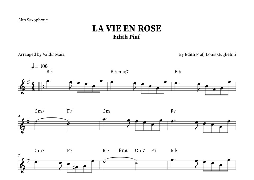 La Vie En Rose (arr. Valdir Maia)