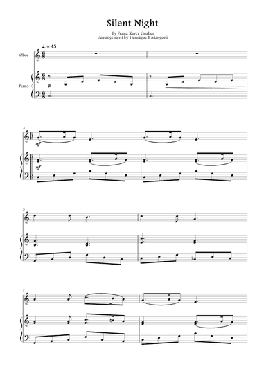 Silent Night (Stille Nacht) (arr. Henrique F Mangoni)