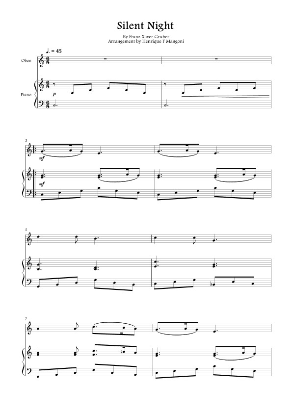 Silent Night (Stille Nacht) (arr. Henrique F Mangoni)
