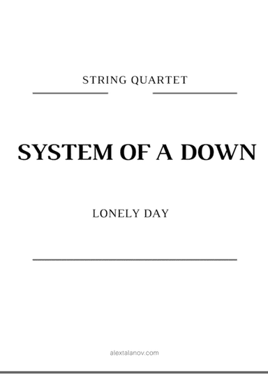 Lonely Day (arr. Alex Talanov)
