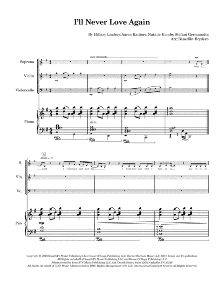 I'll Never Love Again (arr. Benedikt Brydern)