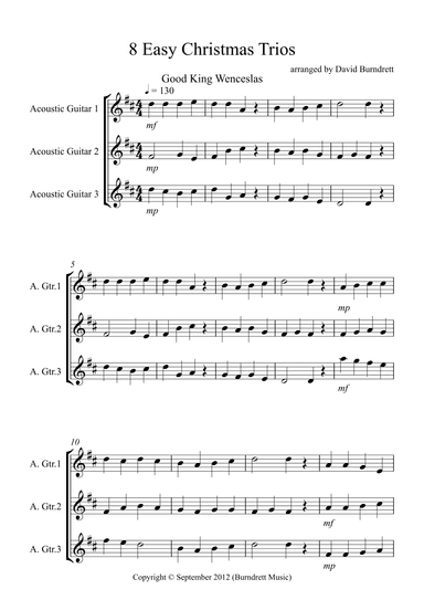 8 Easy Christmas Trios for Guitar (arr. David Burndrett)