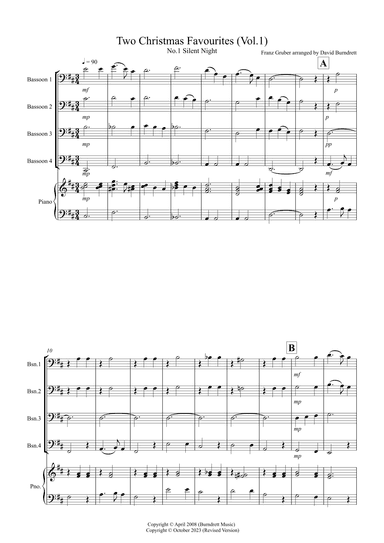 2 Christmas Favourites for Bassoon Quartet (volume one) (arr. David Burndrett)