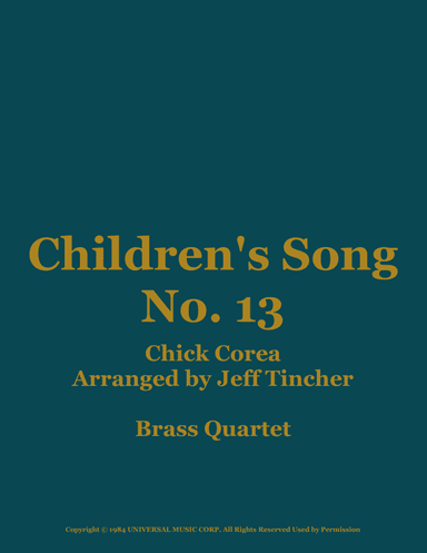 Children's Song No. 13 (arr. Jeff Tincher)
