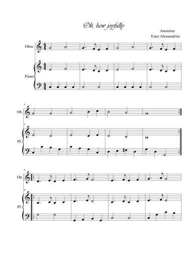 Oh, how joyfully. Oboe and piano (arr. Ester Alessandrini)