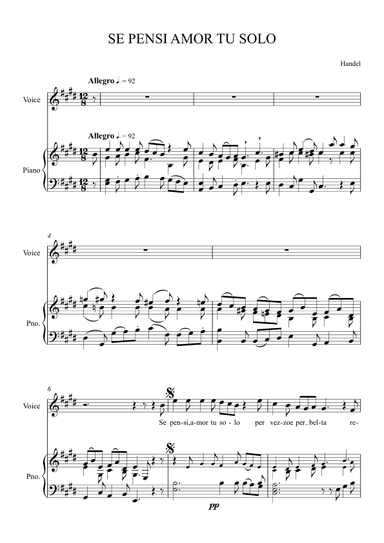 Se Pensi Amor Tu Solo (arr. Sabrina Khuzaimi)