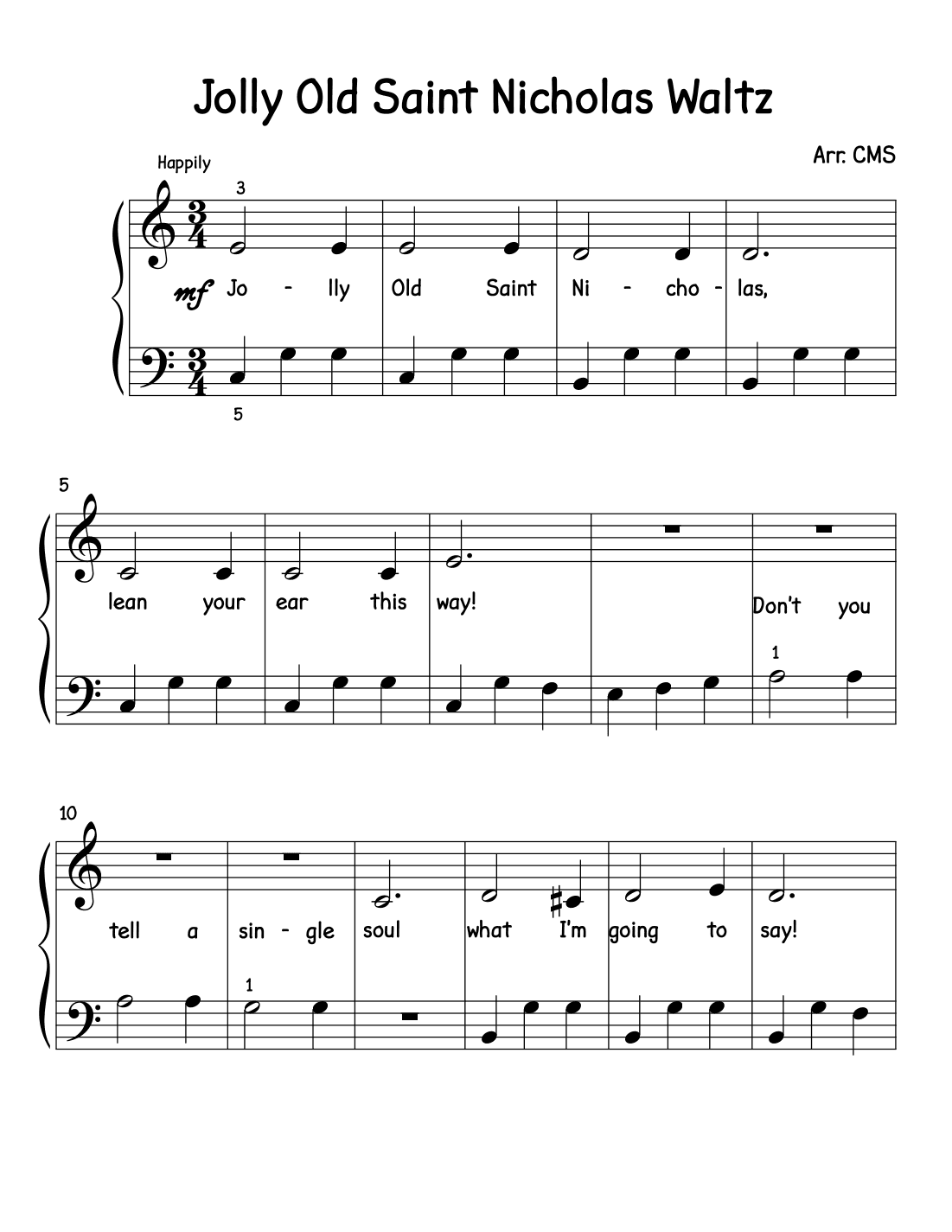 Jolly Old St Nicholas Waltz (arr. CMS)
