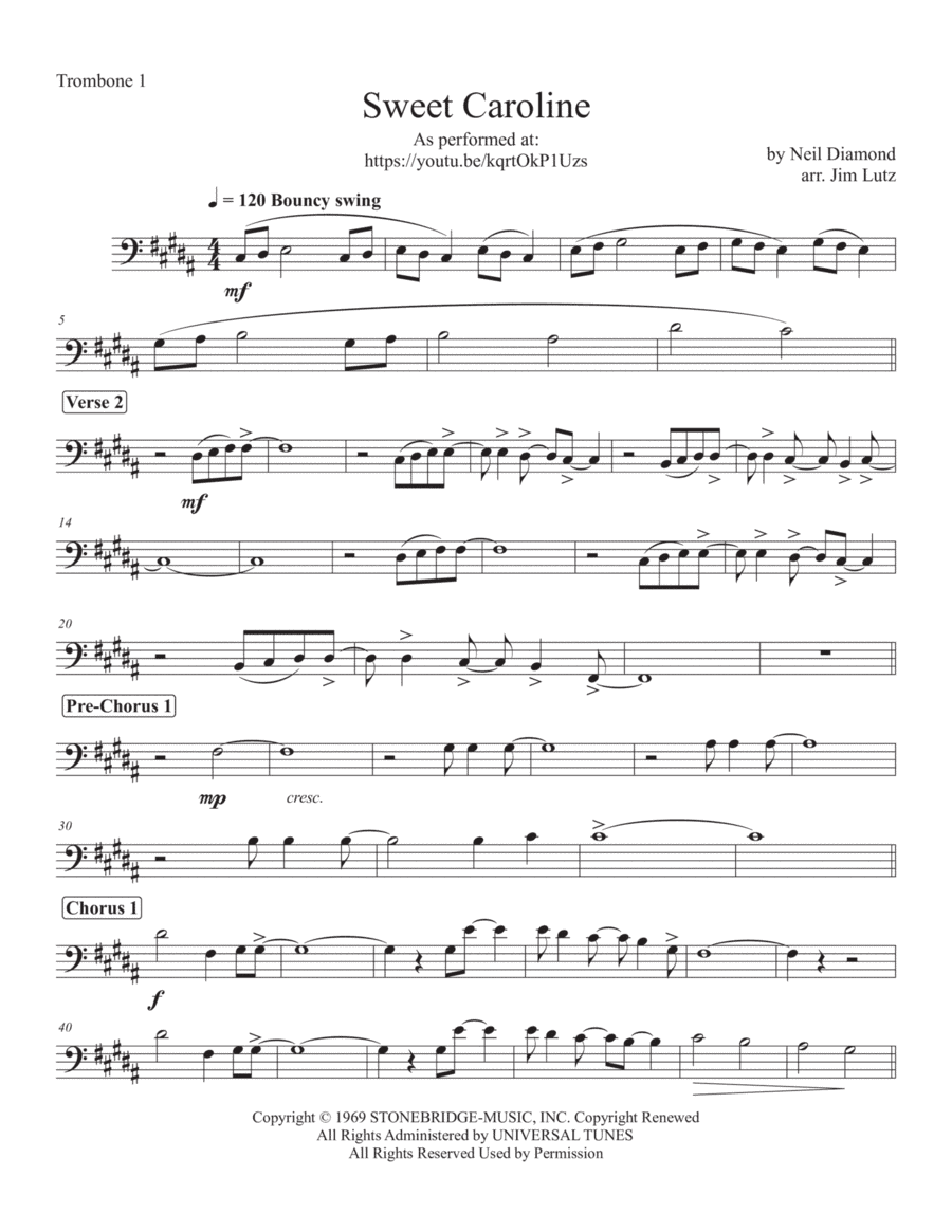 Sweet Caroline (arr. Jim Lutz)