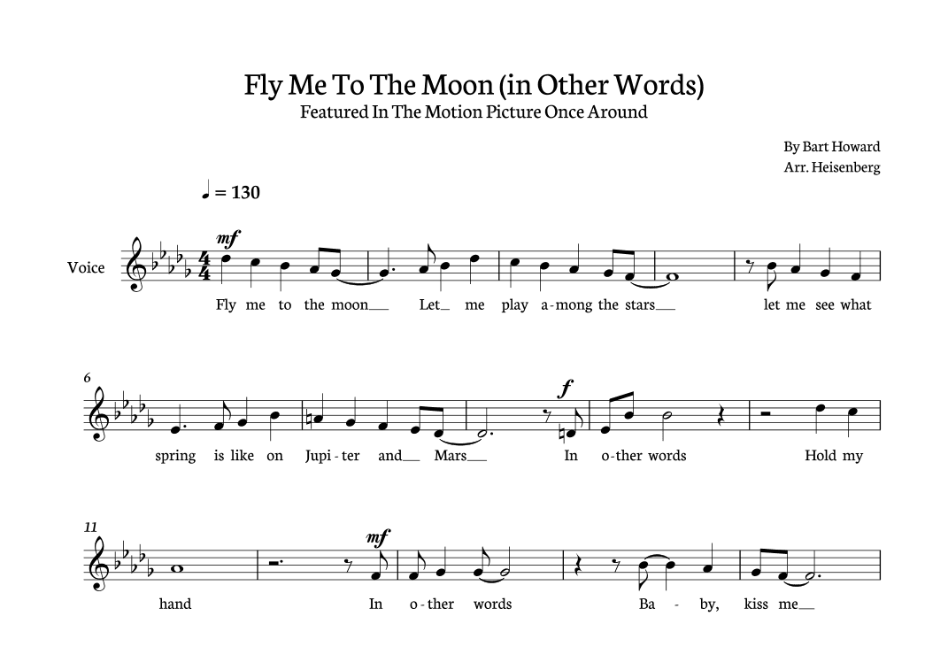 Fly Me To The Moon (in Other Words) (arr. Heisenberg)