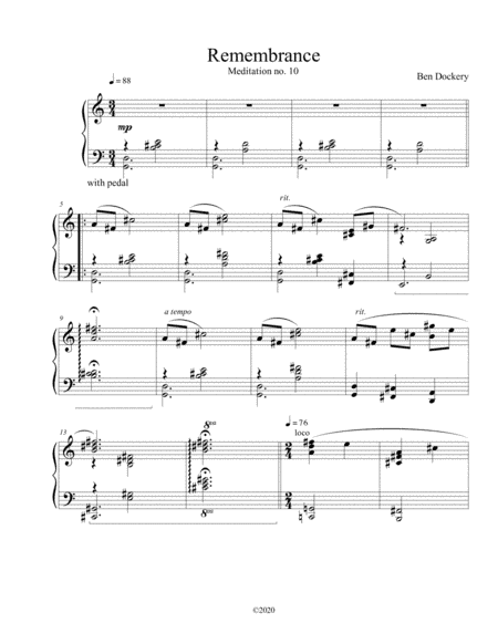 Remembrance (Meditation no. 10 for Solo Piano)