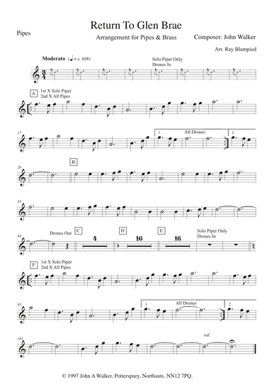 Return To Glen Brae (arr. Ray Blampied)