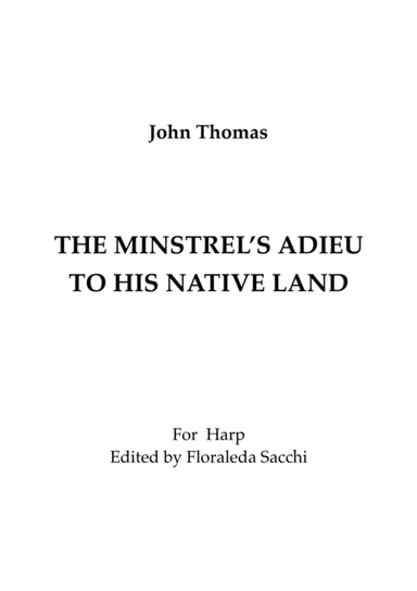 The Minstrel's Adieu to his Native Land (arr. Floraleda Sacchi)