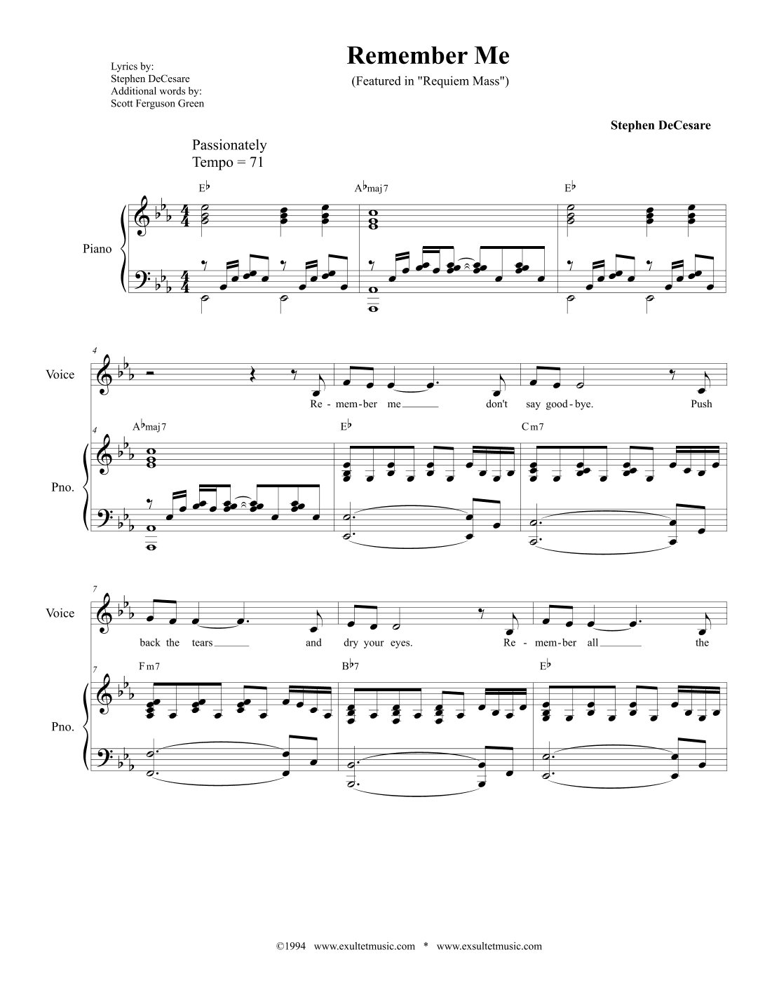 Remember Me (Piano/Vocal Score)