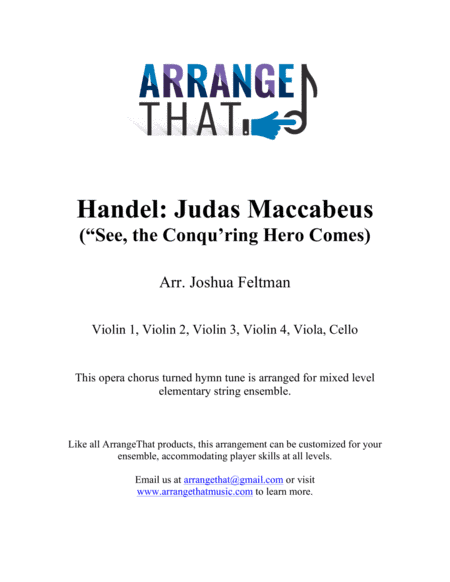 Handel: Judas Maccabaeus (arr. Joshua Feltman)