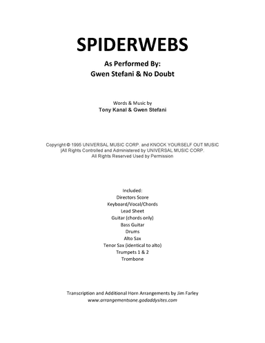Spiderwebs (arr. jfarley@arrangementsone.com)