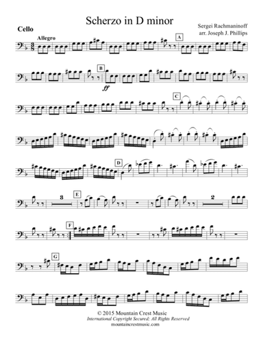 Scherzo in d minor-Cello part (arr. Joseph J. Phillips)