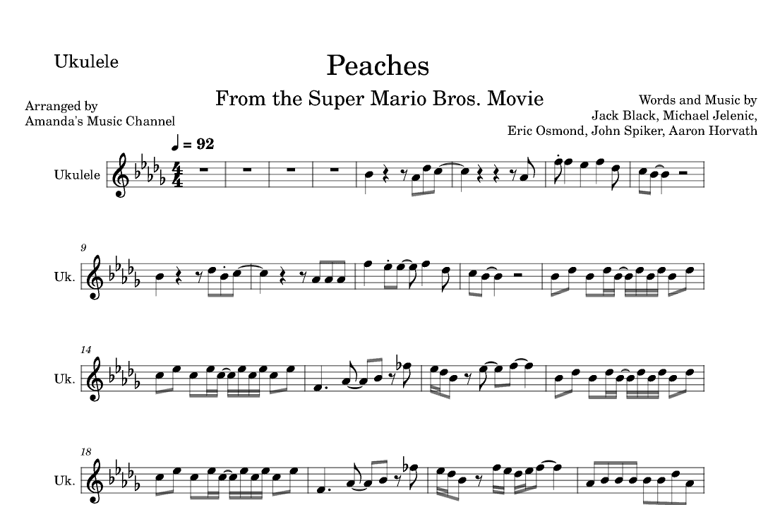 Peaches (arr. Amanda's Music Channel)