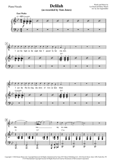 Delilah (arr. Jan Angermüller)