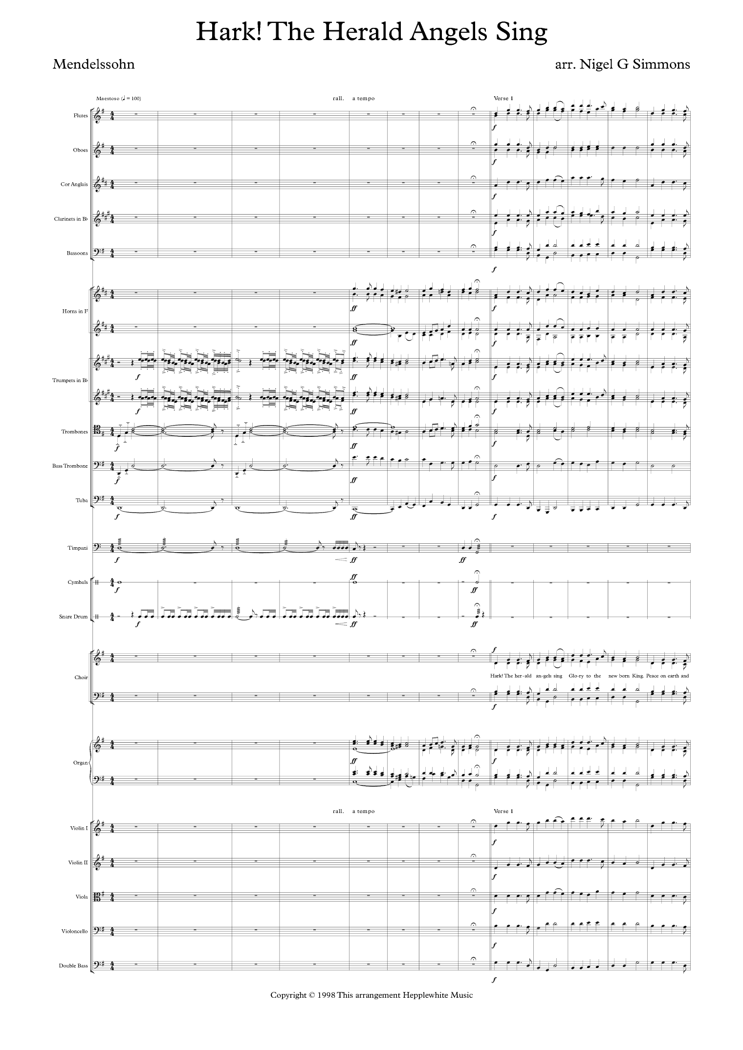 Hark! The Herald Angels Sing (arr. Nigel Simmons)