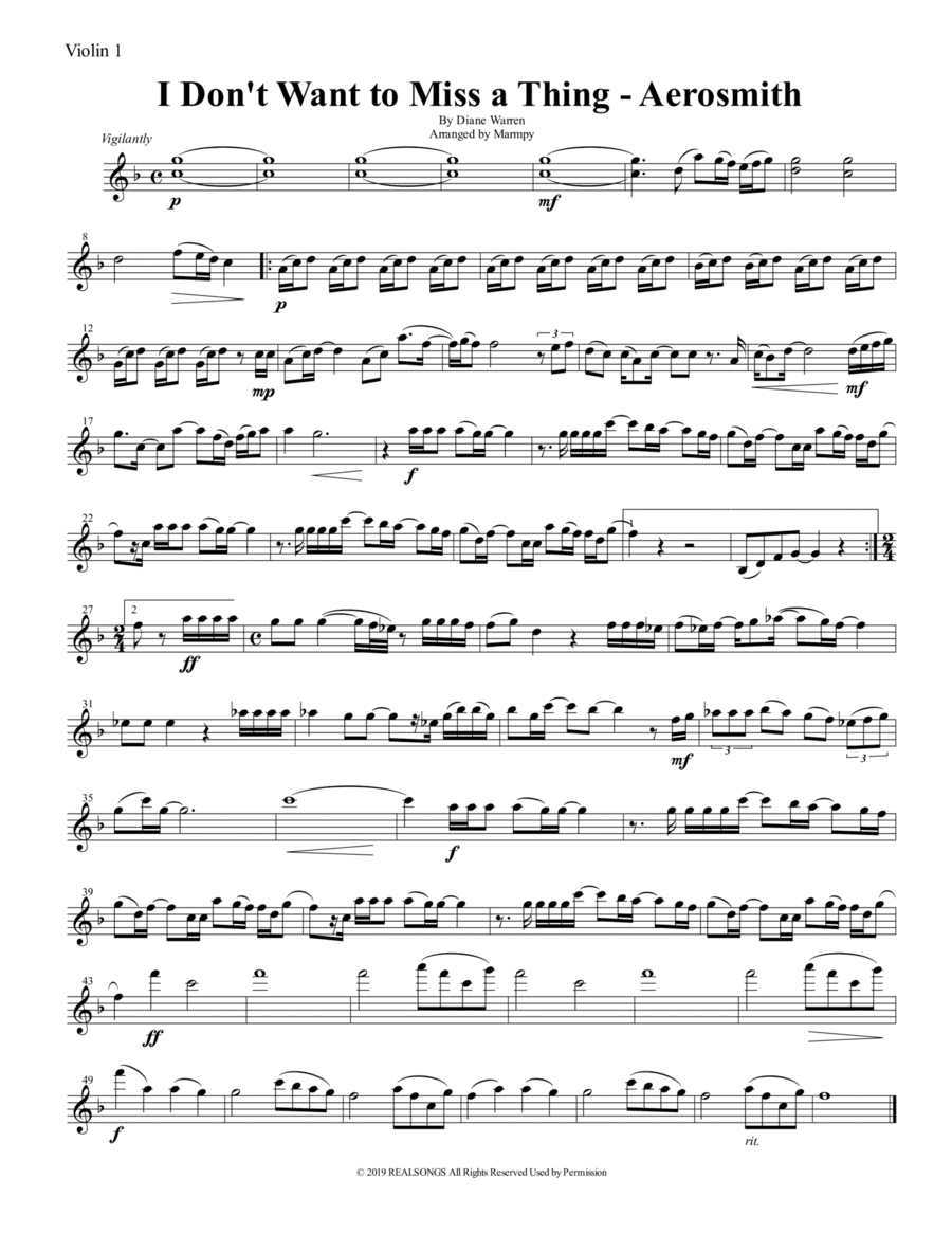 I Don't Want To Miss A Thing (arr. Marmpy)