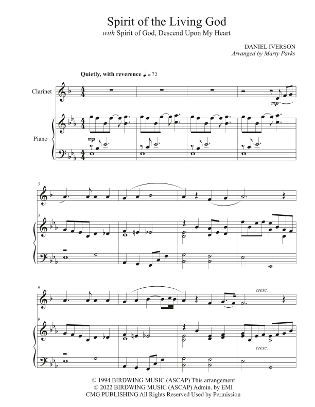 Spirit Of The Living God (arr. Marty Parks)