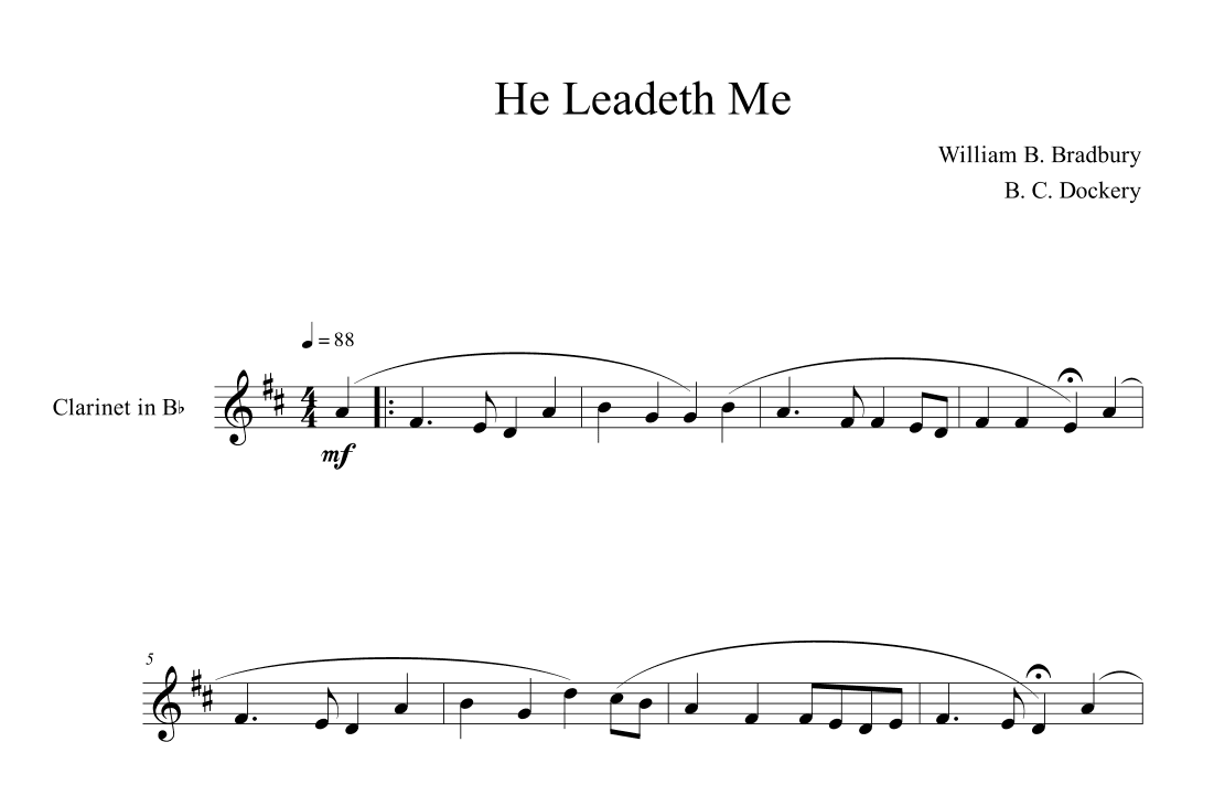 He Leadeth Me (Clarinet Solo) (arr. B. C. Dockery)