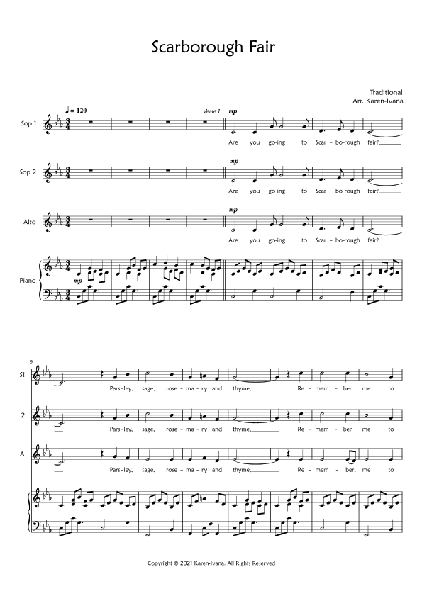 Scarborough Fair (arr. Karen Ivana)
