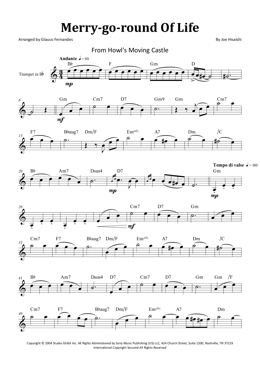 Merry-go-round Of Life (arr. Glauco Fernandes)