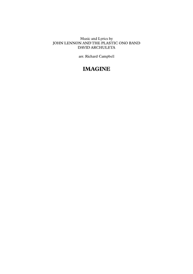 Imagine (arr. Richard Campbell)