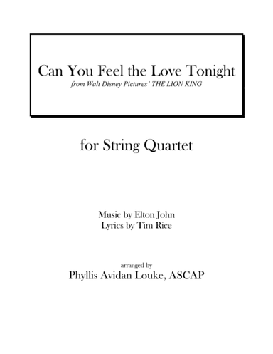 Can You Feel The Love Tonight (arr. Phyllis Avidan Louke, ASCAP)