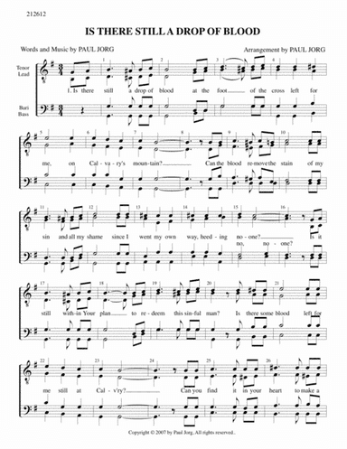 IS THERE STILL A DROP OF BLOOD (at the foot of the cross)