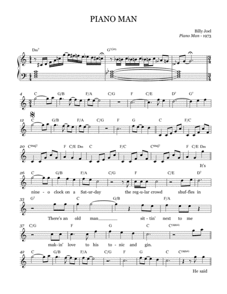 Piano Man (arr. Brock Chart)