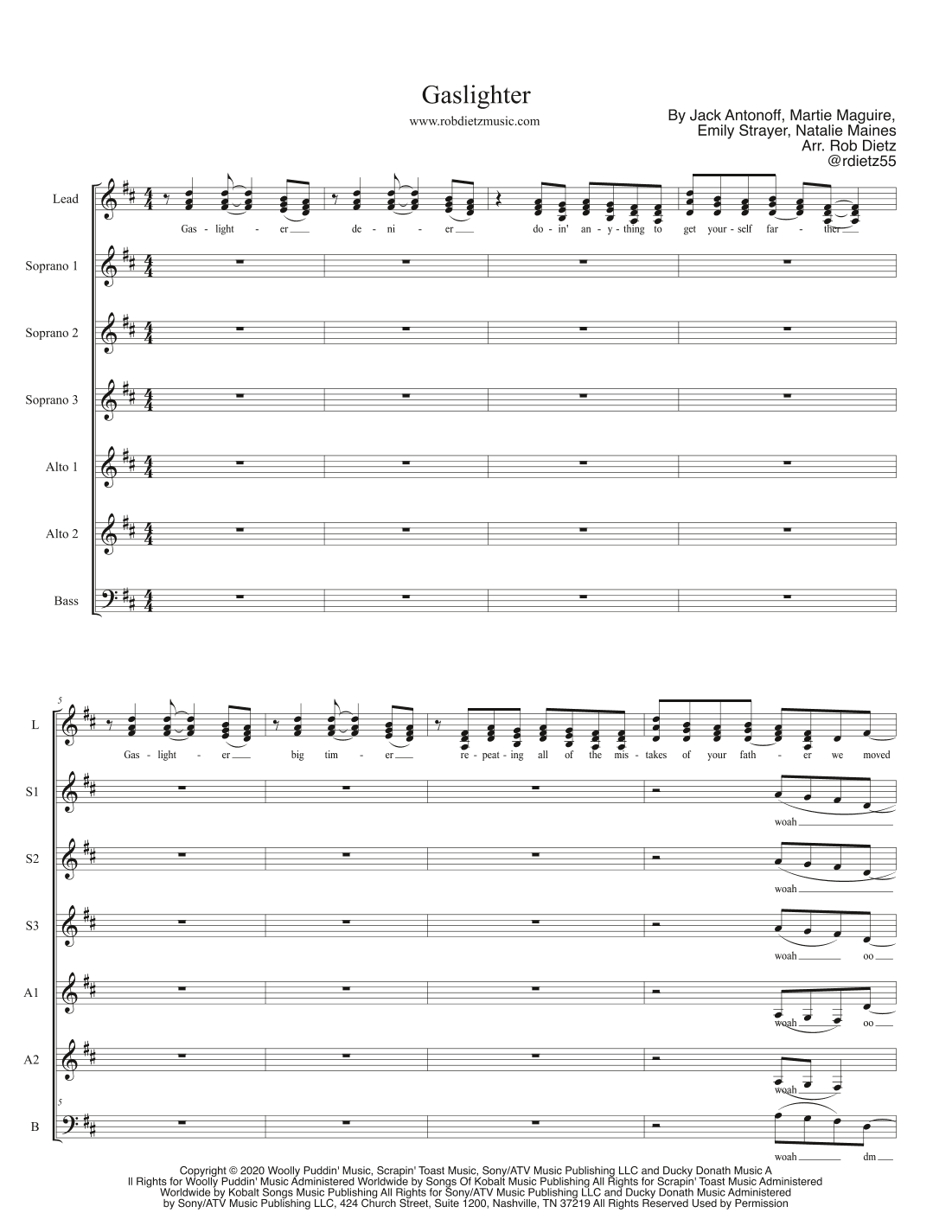 Gaslighter (arr. Rob Dietz)