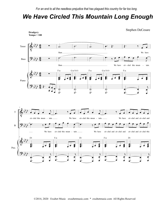 We Have Circled This Mountain Long Enough (Duet for Tenor and Bass Solo)
