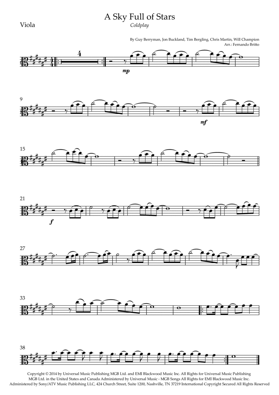 A Sky Full Of Stars (arr. Fernando Britto)