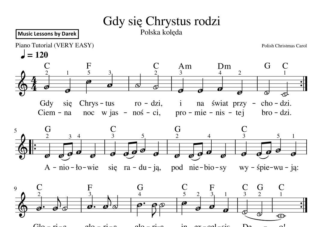 Gdy sie Chrystus rodzi (Polish Christmas Carol) [VERY EASY PIANO] (arr. Darek)
