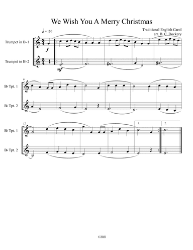 We Wish You A Merry Christmas (Trumpet Duet) (arr. B. C. Dockery)