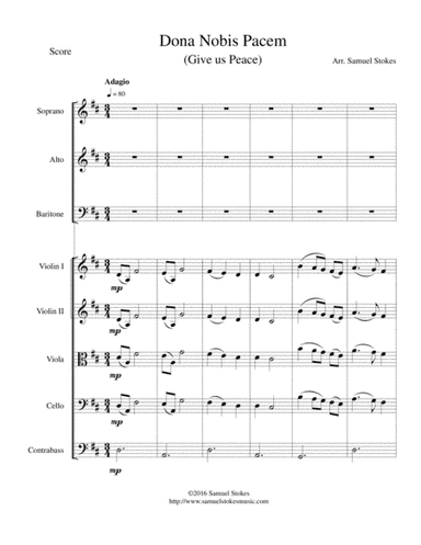Dona Nobis Pacem (Give Us Peace) - for beginning string orchestra and SAB choir (arr. Samuel Stokes)