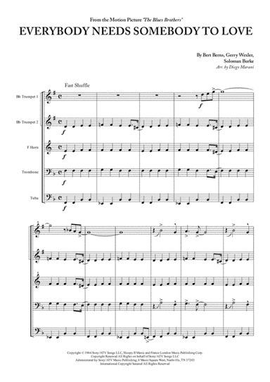 Everybody Needs Somebody To Love (arr. Diego Marani)