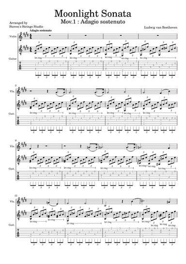 Moonlight Sonata  mov.1 : Adagio sostenuto (arr. Steven's Strings Studio)