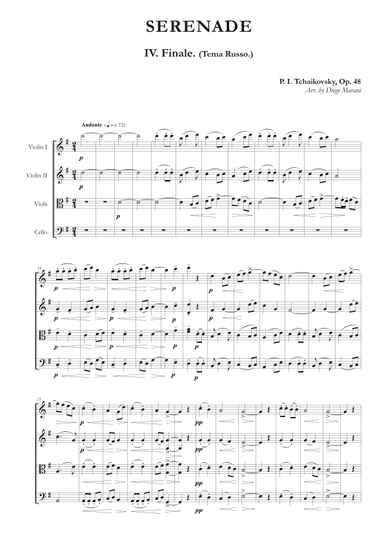 "Finale" from Serenade Op. 48 for String Quartet (arr. Diego Marani)