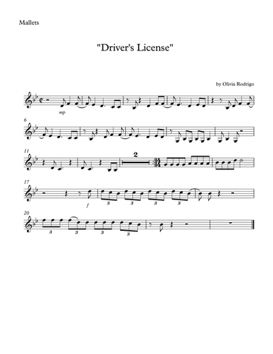 Drivers License (arr. SongBird Music)