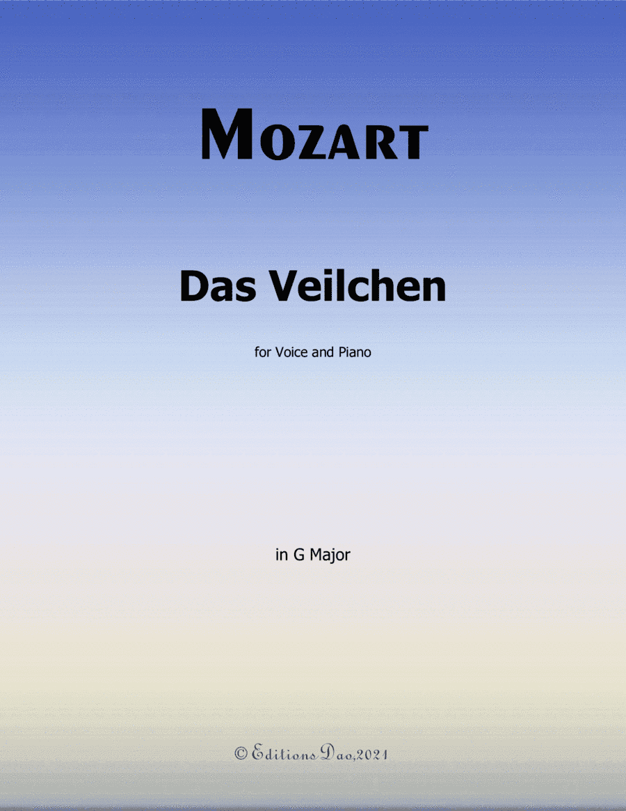 Das Veilchen,by Mozart,in G Major (arr. Editions Dao)