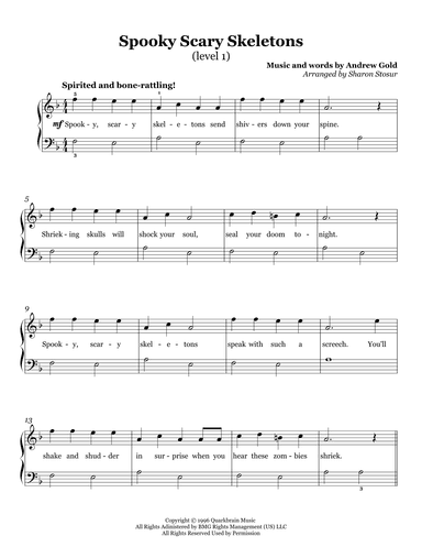 Spooky Scary Skeletons (arr. Sharon Stosur)