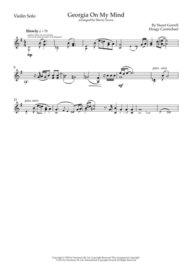 Georgia On My Mind (arr. Sherry Lewis)