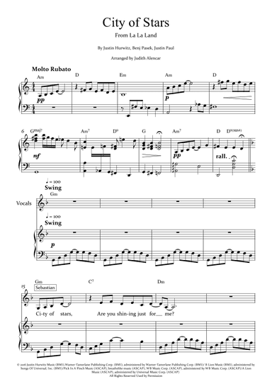 City Of Stars (arr. Judith Alencar)