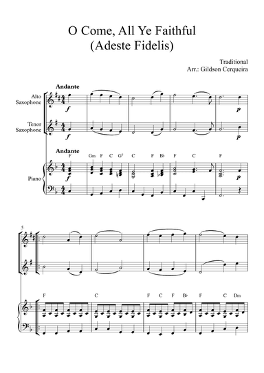 O Come, All Ye Faithful (Adeste Fidelis) (arr. Gildson Cerqueira)