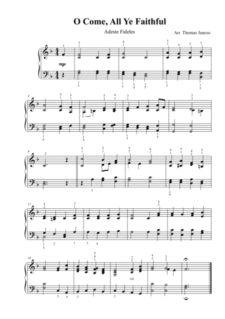 O Come, All Ye Faithful  (Adeste Fideles) (arr. Thomas Jancso)