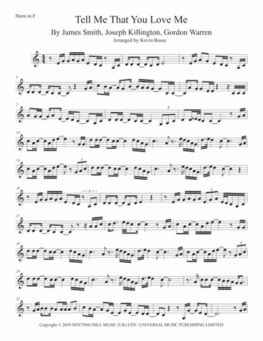 Tell Me That You Love Me (arr. Kevin Busse)